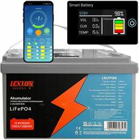 Qoltec LiFePO4 ličio-geležies-fosforo akumuliatorius su BMS LCD/Bluetooth 12.8V 70Ah | LXLFP70 | 5902270793598