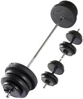 VIRTUFIT Reguliuojamas štangos ir svarmenų rinkinys – 60.5 KG – Black | VF02004 | 8719497598625