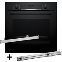 Krosnis BOSCH HBA514BB3 + BOSCH HEZ538000 vieno lygio teleskopiniai bėgeliai | HBA514BB3 + HEZ538000 | 5901443357100