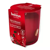 Kvepianti žvakė stikliniame indelyje BOLSIUS APPLE CINAMMON, raudonos sp., 7,3 x 8 cm