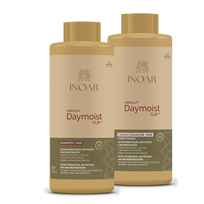 INOAR Absolut Daymoist Duo Kit priemonių rinkinys chemiškai pažeistiems plaukams, 2 x 800 ml