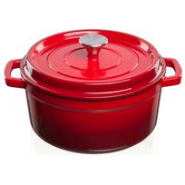 Emaliuotas ketaus puodas TETSU Stew 4,9 litro, Raudonas, 26 cm.