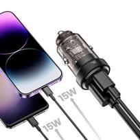 Tech-Protect CC30W Automobilinis Įkroviklis USB-C PD 30W / USB-A QC 3.0 - Juodas