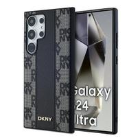 DKNY Odinis Šachmatinis Mono Raštas MagSafe Dėklas Samsung Galaxy S24 Ultra - Juodas