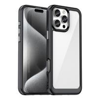 Išorinės Erdvės Dėklas su Geliniu Rėmu iPhone 16 Pro Max - Juodas