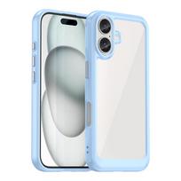 Mikrokozmos dėklas su gelio rėmu iPhone 16 - Mėlynas
