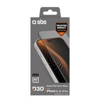 SBS Grūdintas stiklas D3O su rėmu iPhone 16 / iPhone 15