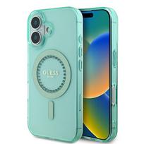 Guess IML Rhinestones MagSafe iPhone 16 dėklas - žalias