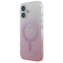 Guess IML Blizgučių Gradientas MagSafe iPhone 16 Dėklas - Rožinis