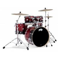 PDP Concept Maple 22" Shellset Red to Black Sparkle Fade Akustinių būgnų rinkinys