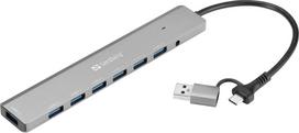 Sandberg 136-66 USB-C/A to 7 x USB 3.0 Hub