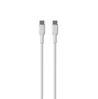 Puro Soft USB-C - USB-C 60W 1.5m silikono kabelis - baltas