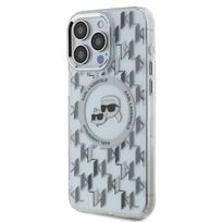 Karl Lagerfeld IML Monogram Karl & Choupette Head MagSafe dėklas iPhone 15 Pro Max - Skaidrus
