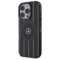 Mercedes MB Dvigubos Sluoksnio Kryžminės Linijos MagSafe iPhone 16 Pro Dėklas - Juodas