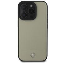 Mercedes MB tekstūruotas ir lygus odinis MagSafe dėklas iPhone 16 Pro Max - šviesiai rudas