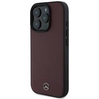 Mercedes tekstūruotas ir lygus odinis MagSafe dėklas iPhone 16 Pro Max - raudonas