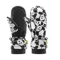 Qunature Panda Šilumos Perkėlimo Sniego Pirštinės Vaikams Dydis S - Juoda/Balta