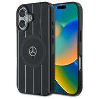 Mercedes MB Dvigubo sluoksnio kryžminių linijų MagSafe dėklas iPhone 16 - juodas