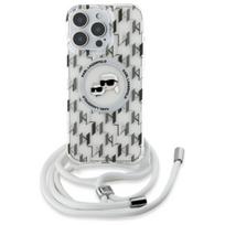 Karl Lagerfeld IML Kryžminis Monograma Karl & Choupette Galvos MagSafe Dėklas iPhone 16 Pro Max - Skaidrus