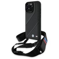 BMW M leidimo anglies juostelės ir diržo dėklas iPhone 16 Pro Max - Juodas