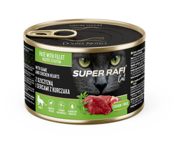 DOLINA NOTECI Super Rafi Cat P&F su elniena ir vištienos širdelėmis 185g