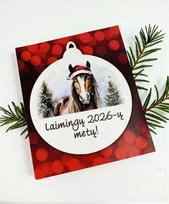 Kalėdinis žaisliukas su arkliuku „Laimingų 2026-ų metų“