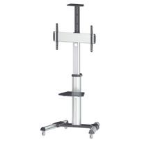 Manhattan TV and Monitor Mount, Trolley Stand, 1 screen, Screen Sizes: 37-65", Silver, VESA 200x200 to 600x400mm, Max 50kg,