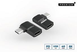 MicroConnect Premium USB4 Gen 3x2 USB-C  angled adapter, 40Gbps, 240W