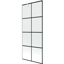 Mexen Next dušo ekranas, 1-duris 80 x 150 cm, juodas tinklelis, baltas - 895-080-000-00-77-20