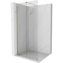 Mexen Velar stiklinė stumdomoji dušo sienelė Walk-in 75 x 200 cm, skaidri 8 mm, šlifuoto nikelio - 871-075-000-03-97