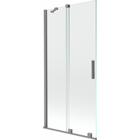 Mexen Velar Dviejų dalių slankiojantis vonios ekranas 95 x 150 cm, permatomas, tamsintas metalas - 896-095-000-01-95