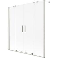 Mexen Velar Duo dviejų dalių stumdomas vonios garo širmas 140 x 150 cm, matinė, šlifuotas nikelis - 896-140-000-32-97