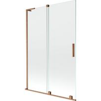 Mexen Velar L dviejų dalių slankiojančios vonios užuolaidos 120 x 150 cm, skaidrios, šlifuotas varis - 896-120-003-01-65
