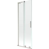 Mexen Velar L 2 dalių, stumdomas vonios ekranas 75 x 150 cm, skaidrus, šlifuotas nikelis - 896-075-003-01-97