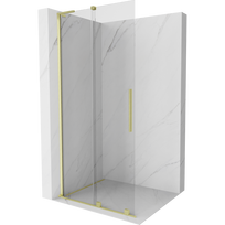 Mexen Velar L stiklinė dušo sienelė Walk-in 110 x 200 cm, permatoma 8 mm, aukso šlifuota - 871-110-003-03-55