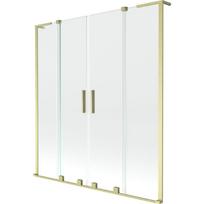 Mexen Velar L Duo vonios pertvara, dvigubai stumdomas, 160 x 150 cm, permatomas, auksinė šlifuota - 896-160-003-02-55