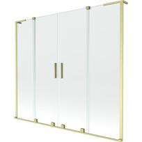 Mexen Velar L Dvigubas vonios pertvaras, 2 dalių, stumdomas, 180 x 150 cm, permatomas, šlifuotas auksinis - 896-180-003-02-55
