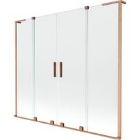 Mexen Velar L Dvigubas dušo sienelė su dviem stumdomais elementais, 200 x 150 cm, skaidrus, šlifuotas varis - 896-200-003-02-65