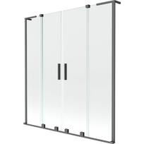 Mexen Velar L Dvigubas dušo sienelė, 2 dalių, slankiojanti, 150 x 150 cm, skaidri, pistoletų metalo spalva - 896-150-003-02-95