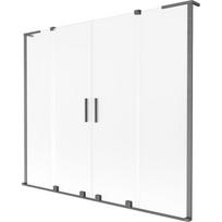 Mexen Velar L Dvigubas dušo durų ekranas 2 dalių stumdomas 200 x 150 cm, šalnų, šepetėlis pilkas - 896-200-003-32-66