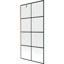Mexen Next Vienos dalies vonios pertvara 90 x 150 cm, juodas tinklelis, šlifuotas varis - 895-090-000-00-77-65