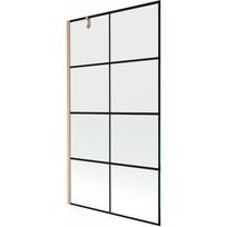 Mexen Next voniaus ekranas su vienu sparnu 100 x 150 cm, juodas tinklelis, šlifuotas varis - 895-100-000-00-77-65