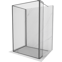 Mexen Kioto dušo pertvara Walk-in 110 x 100 x 30 cm, juodas rėmas, ginklų pilka šlifuota - 800-110-100-221-66-70-030