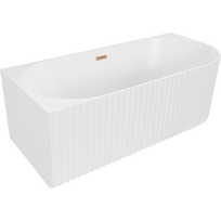 Mexen Gia freestanding kampinis dryžuotas kairysis vonia 170 x 80 cm, balta matinė, vario šepetėlis - 52701708001L-65