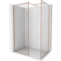 Mexen Kioto-F Dušo kabinos siena Walk-in su rėmeliu 180 x 120 cm, permatomas 8 mm, šlifuota varis - 800-180-202-04-65-120