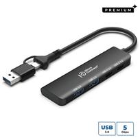 MicroConnect Premium 4-port USB hub 2x  USB-A and 2x USB-C
