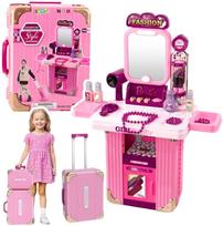Lean Toys Kosmetikos rinkinys lagamine su veidrodžiu ir priedais 32x24x14 cm