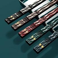 5 poros japoniškų valgymo lazdelių suši lazdelių daugkartinio naudojimo metalinis korėjietiškų lazdelių rinkinys sveikas lydinio stalo įrankis Palillos Chinos