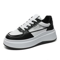 New white shoes women's versatile casual shoes 2025 spring and summer trend student shoes height increasing fashion simple 35