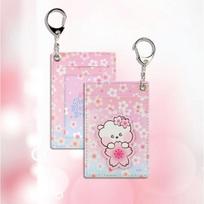 BTS BT21 Oficialus Minini PU Odos Lopas Kortelių Laikiklis ŽYDINTI SAKURA Autentiškas TATA